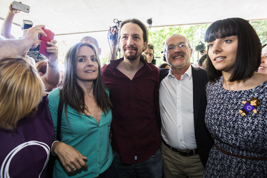 Àngela Ballester, Pablo Iglesias, Antonio Montiel y Sandra Mínguez. EVA MÁÑEZ