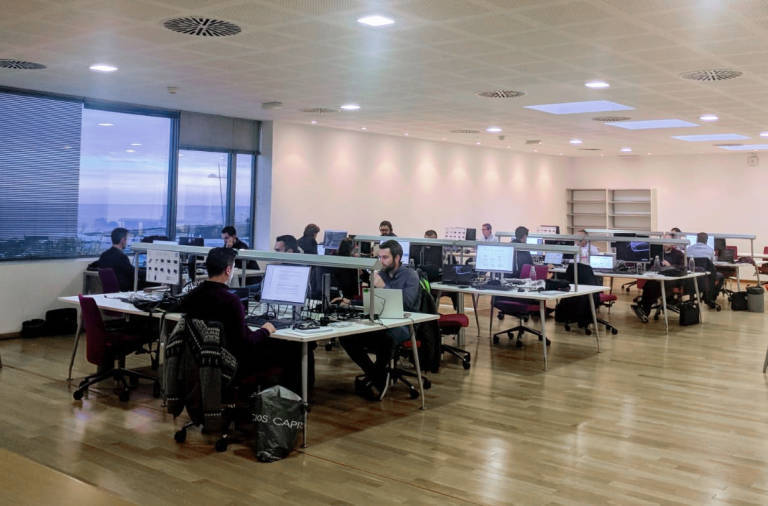 El centro de trabajo de Minsait (Indra), uno de los primeros en abrir en Alicante. Foto: INDRA