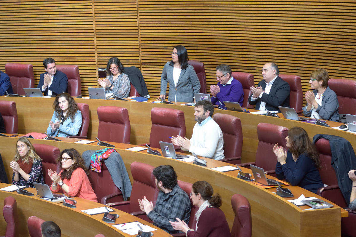 Parte del grupo parlamentario Podemos. Foto: CORTS