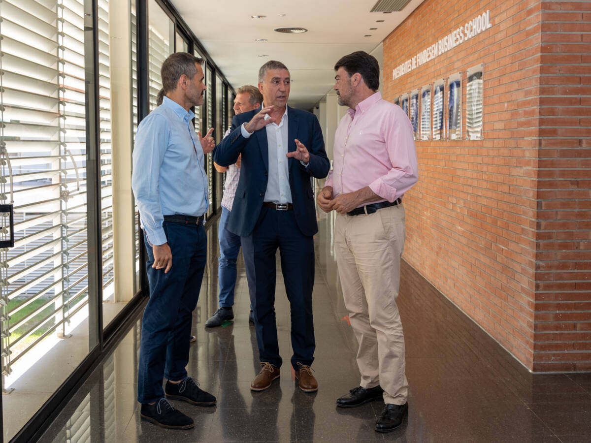 Sánchez Butrón, Climent y Barcala, en Fundesem, en julio de 2022. Foto: PEPE OLIVARES