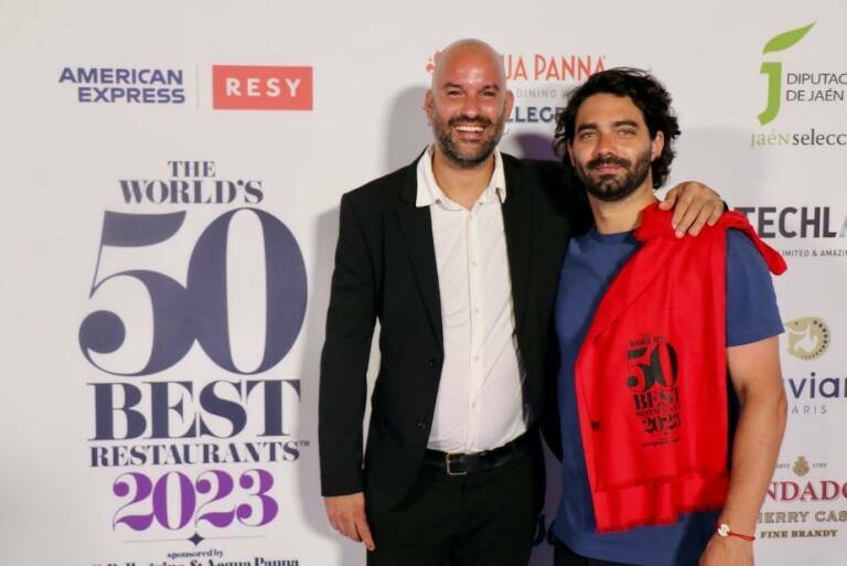  Nicanor Vieyra (derecha) y Lenin Busquet durante la gala The World's 50 Best Restaurants.